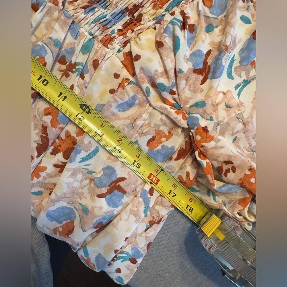 Entro Floral Puff Sleeve Blouse Size S | Lined Boutique Top - Picture 4 of 9